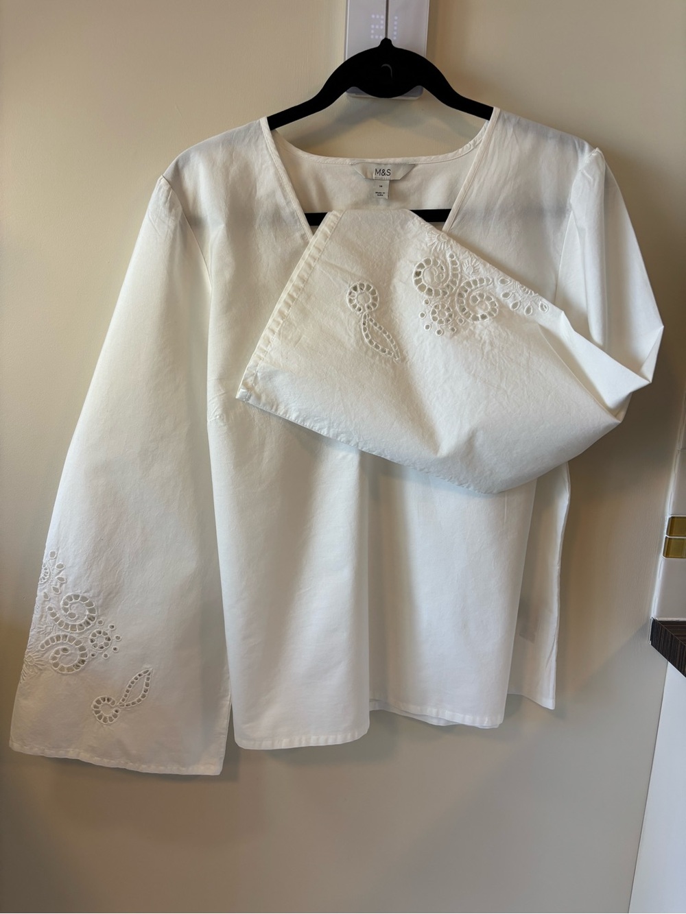 White Eyelet Detail Womenβs Top